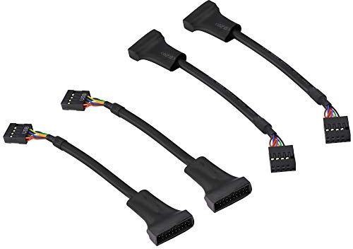 zdyCGTime USB 3.0 19Pin Macho a USB 2.0 9Pin Hembra convertidor Conector de Cable de computadora,Cable Adaptador de Placa Base,Placa Base 9Pin Hembra a 20Pin Macho Cobre Puro.(15cm/4 Piezas)