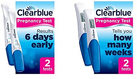 Clearblue Pregnancy Test - Ultra Early (10 MIU), Results 6 Days Early, 2 Tests & Pregnancy Test - Digital with Weeks Indicator, The Only Test that Tells You How Many Weeks, 2 Digital Tests