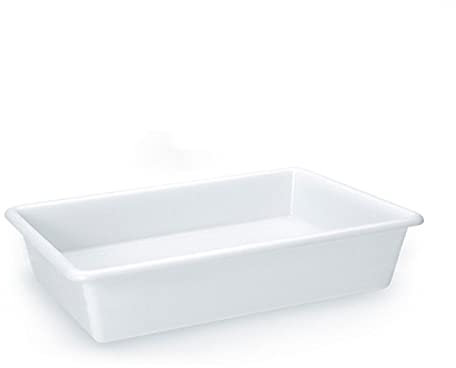 Bandeja rectangular hostelería 6 litros apto para lavavajillas color blanco 38 x 10 x 25 cm (ancho x alto x profundo)