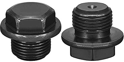 sourcing map 2Stk Rohrverschraubung Sechskant Stopfen Kohlenstoffstahl M24x1,5 Außengewinde