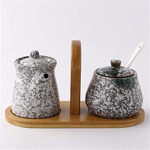 Aceiteras y Recipientes Juego de jarra de condimento japonés creativo Set de salsa de soja Pottilla de vinagre de vinagre for hogar suministros de cocina de salina de aceite combinación de tanques Dos