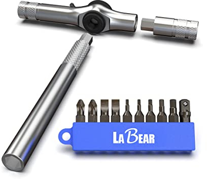 LABEAR- 12-in-1 Bike Multitool with Ratchet Wrench – Compact Folding T-Handle Repair Kit for Road & Mountain Bikes, Portable Cycling Maintenance Tool Set