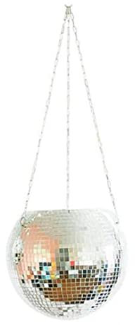 VIXPET Disco Ball Planter, 6 Mirror Hanging Planter Flower Pot Plant Hanger with Hook for Indoor Outdoor Plants, Disco Ball Decor