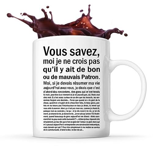Planetee Tasse Patron Situation Blanche | Mug Homme Café Thé Idée Cadeau Humour Collègue famille Anniversaire Noël