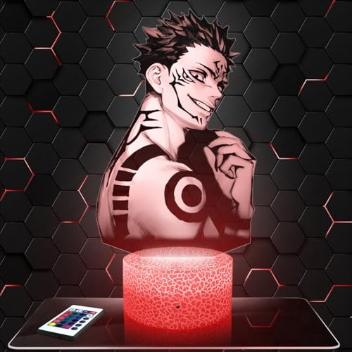 Lampephoto.fr Lampe Manga Sukuna deko Zimmer Junge Lampe 3D Manga Sukunaobjekt Manga Cartoon Anime Geschenk gedämpftes Licht Nachtlicht deko Büro. Eigenartig Geschenk Weihnachten Teenager TOP