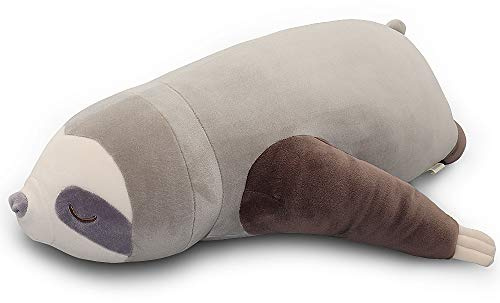 17.7 inch Stuffed Animals Sloth Plush Soft Toy Stuffed Sloth Plush Toys Cuddly Toys Cushion Doll, Animal Shaped Huggable Pillow Hugging for Children Friends