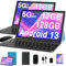GOODTEL Tablet 10 Pollici | Android 13 | 12GB RAM 128GB ROM(1TB TF) |WiFi 5G | GPS | FHD | Bluetooth5.0 | 8MP+5MP | Tipo C | OTG | Cast | Tablet PC con Custodia, Tastiera e Mouse - Blu