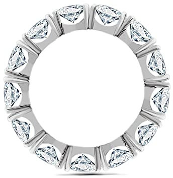 Lieson Eheringe für Frauen, 14K 585 Weißgold Ringe Damen Elegant Reihe 4 Zinken Rund Moissanit mit 0.3ct Freundschaftsringe Weißgold Große 57 (18.1)