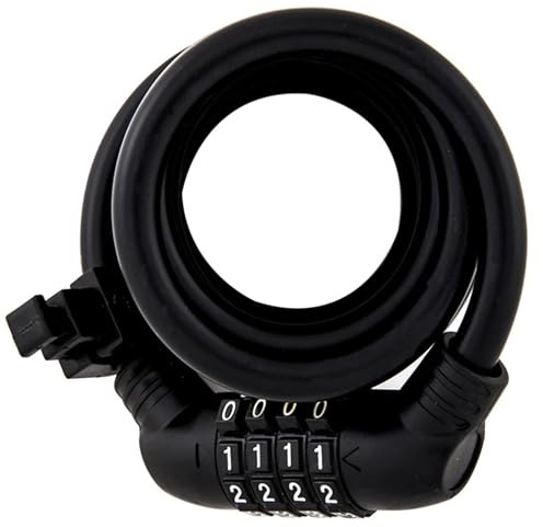ULAC Zen Master lucchetto a cavo con combinazione e staffa supporto inclusa, cavo rinforzato 150 cm (Ø 10 mm), montaggio versatile su bici - Nero/Black