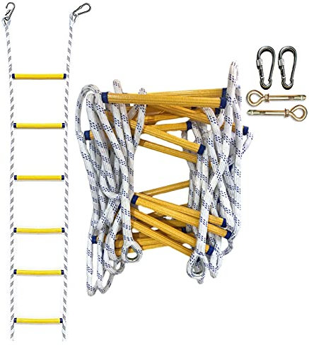 PHONME Escalera de Cuerda Escalera de Escape de Incendios de Emergencia 3M 5m 8m 10m 15M 20m Ventana de Escape y balcón con un Peso antidesgarro de hasta 420kg(Size:8m)