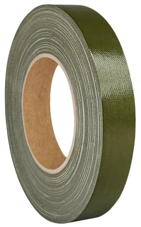 KS24 Products Gaffer Tape | Premium tygtejp | stort urval av färger och bredder | starkt självhäftande och avtagbar/olivgrön, 12 mm x 50 m