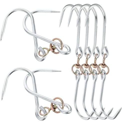 ABOOFAN 6pcs Heavy Duty Meat Hooks for Hanging and Drying Capacity Butchers Hooks for Meat Processing Grilling and Smoking Convenient Installation Versatile Use