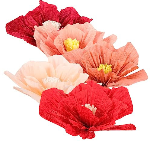 VILLCASE 5 Stück-Pack Hängende Dekoration aus Papierblumen für Party und Geburtstag 3D Papierblumen in Klassischem Stil Dickes Papier Blumendekoration zum Basteln