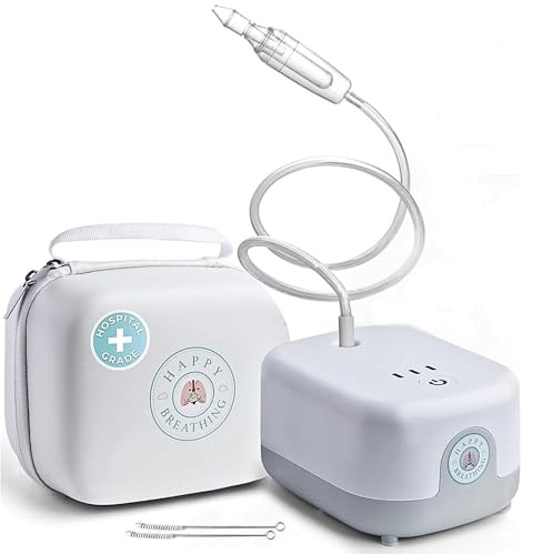 Aspirador nasal de grado hospitalario para bebé: succión de nariz eléctrica para bebés y niños pequeños con succión de 3 niveles, eliminación de moco portátil y recargable para aliviar la respiración