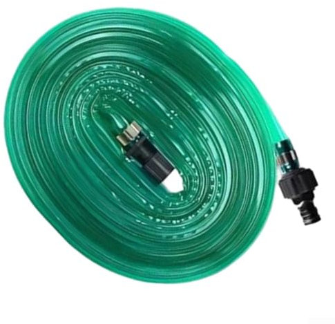EasyByMall Tubo piatto per irrigatore, PVC, 10 m, verde, set da 1
