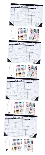 SEWACC 4 Sätze Wandkalender 2023 Tischkalender Monatliche Wandkalender Kühlschrankkalender Tagesordnung Kalender Zitatkalender 2023 Das Büroplakat Familienkalender 2022 Black Papier