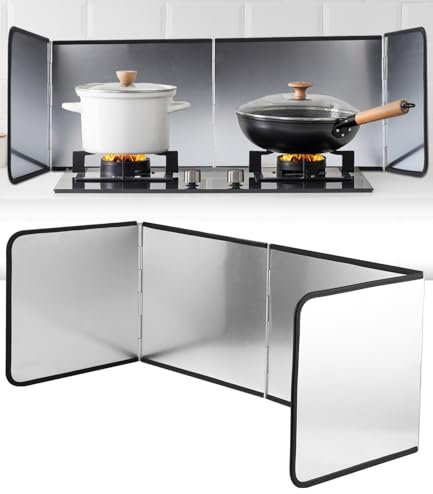 Spritzschutz Küchenrückwand, 4 seitige Spritzschutz Faltwand Küche, 76 x 29 x 30 cm Spritzschutz Küche, Fettspritzschutz Spritzschutz Herd, Geeignet für Herd, Separate Ölflecken