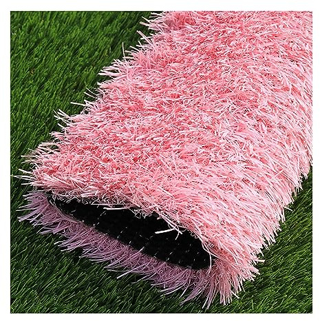 Alfombra de césped artificial de 1 pulgada de altura de pelo sintético con agujero de drenaje, resistente al desgaste, antideslizante, rollo de césped para jardín, parque infantil para mascotas, color