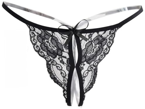 EAVUYIS Unterhosen Damen im Schritt Offen Große Größen Spitze String Tanga Damen Sexy Dessous mit öffnung Ouvert Höschen Slip Offen Erotisch Unterwäsche