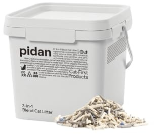 pidan 3-in-1-Katzenstreu (5,2 kg) wiederverschließbarer Eimer – 40% Tofustreu + 35% schnell klumpender Bentonit + 25% Aktivkohle-Tofu – spülbar, staubfrei, geringe Verfolgung, zusätzliche