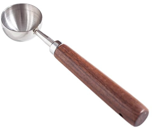 KHZen Cuchara Café Acero Inoxidable con Madera Nogal con Cucharadas Grano Café Cucharada Cucharada Tés Sueltos Duradera