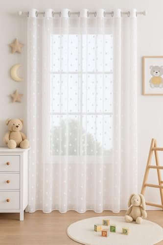Gardinen Vorhangen Weiß Jacquard 140x250 cm (BxH) Modell Antoneta Lange Gardine Kräuselband Pflegeleicht Fensterdekoration Moderner Glatter Dekostoff