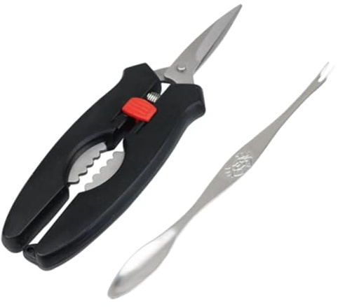 PRETYZOOM Utensile per Mangiare i Granchi di Utensili per Frutti di Mare Forbici per Granchi Acciaio Inossidabile Design Seghettato Impugnatura Liscia Taglio Preciso Uso Multifunzionale