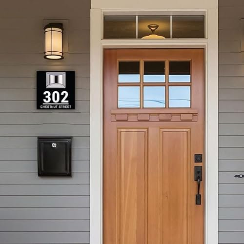 Números Modernos Para Exteriores Con Iluminación: Placa De Dirección Personalizada Con Luces Solares De Acrílico, Letrero Luminoso LED Personalizable Con El Nombre De La Calle, Jardín Y Patio(30x30cm)