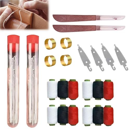 74PCS Stainless Steel Sewing Needles Set, Steel Needle Sewing Kit with Big Eye, Sewing Threads and Accessories, Complete Needle Set for Craft and DIY Sewing Projects