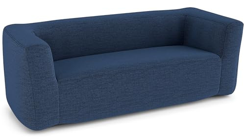 COSTWAY Aufblasbares Sofa, tragbares Luftsofa mit breite Armlehnen & Rückenlehne, Luftsessel Bodensessel mit abnehmbarem Bezug, aufblasbares Bodensofa für drinnen und draußen (Blau,184 x 79 x 67 cm)