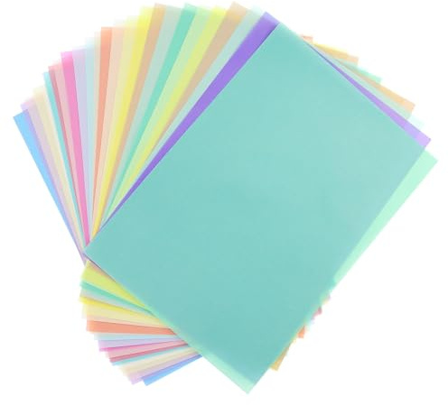 25x Transparentpapier Bunt A4, Pergamentpapier zum Basteln, Buntes Transparentpapier Laterne, Transparent Laternen Papier, Buntpapier A4, Durchsichtiges Papier zum Basteln von Laternen