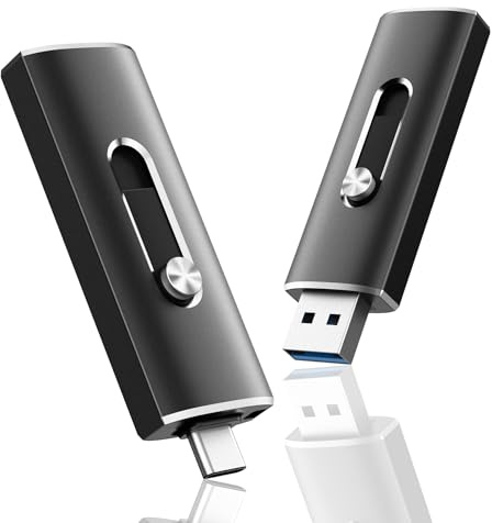 LINTYLE 128GB USB C Flash Drive Dual USB 3.2 Gen 1/USB 3.1 Gen 1 Type C & USB A Thumb Drive, 150MB/s 2-in-1 USB-C Memory Stick for iPhone 15/16/17, Android Phone, Tablet, MacBook, Computer (1 Pack)