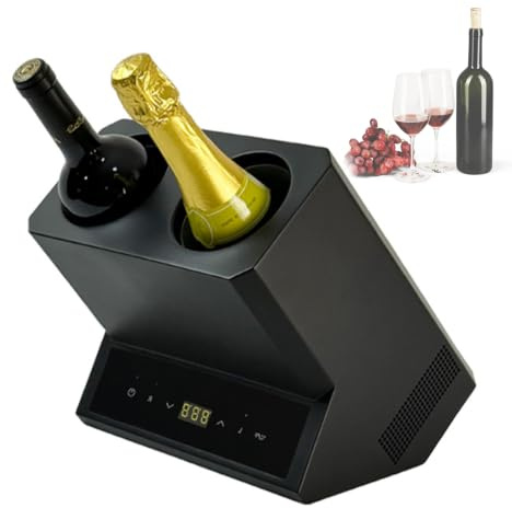 Electric Wine Chiller Decanter, Raffreddatore Per Vino a Bottiglia Singola O Doppia, Temperatura Regolabile 5–18°C, Controllo Touchscreen, Refrigeratore Elettrico Portatile Per Vini Ros Double bottle