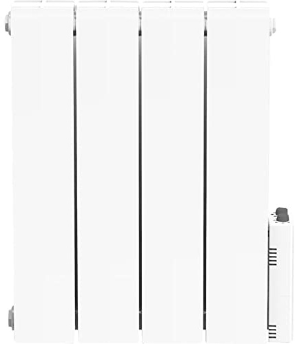 HEATZY DIO080964 - Radiador eléctrico de inercia con termostato conectado, 1000 vatios, color blanco, gama Blu, Bluetooth, programable
