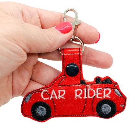 Car Rider Glitter Key Fob Keychain