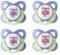 4 Pack Tommy Tippee Soothers 6-12 Months Pink Glow in The Dark soothers dummys (2 x 2 Packs)