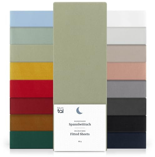 Blumtal® underlakan 160x200cm av mikrofiber - Oekotex-certifierat underlakan 160x200 i set om 2 - underlakan 160x200 / underlakan 160x200 - underlakan - 160x200 cm underlakan - olivgrön