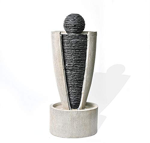 Köhko Springbrunnen Trophäe mit LED-Beleuchtung Wasserspiele für Outdoor + Indoor Gartenbrunnen Zimmerbrunnen 17002