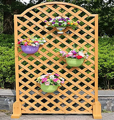 Zaun Zierzaun Holz Outdoor Indoor Netzwerk Gitter Holzzaun Abgeschnitten Trennwand Pflanzen Blumenständer Fechten Dekoration Bogenzaun (90X110cm) GXBCS0903