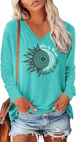 Teesho t-shirt damer toppar elegant långärmad/kortärmad crop toppar casual lång tröja keps ärm tunika sommar linne toppar sporttopp, Y1 havsblå, M