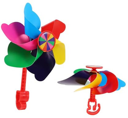 BESPORTBLE 2 Stück Bunte Windmühle Dekoration Für Kinder Windmühlen Spielzeug Für Fahrräder Und Roller Kreative Windmühlendekoration PVC Sicher Für Kinder Für Garten Und Party