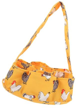 Mikinona Eieraufbewahrungskorb aus Canvas mit 7 Beuteln in Orange Wiederverwendbarer Eierhalter zur Sammlung von Hühnereiern und Wachteleiern mit Mehreren Taschen für Kleintierhaltungen