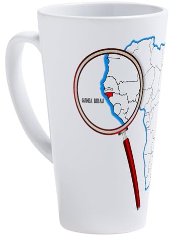 CafePress Guinea Bissau Under A Magnifying Glass 17 oz Latte Mug