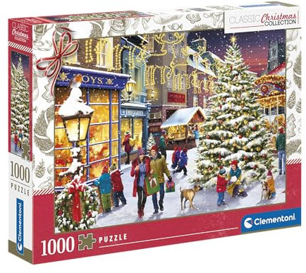 Clementoni 81503 Pussel Samling - Julby 1000 bitar - Pussel för vuxna 14-99 år, present till män/kvinnor, Tillverkad i Italien, Flerfärgad