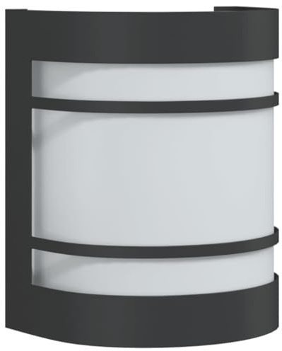 vidaXL Aplique de exterior de acero inoxidable negro, luz de pared exterior, lámpara de pared de jardín, luz para pared exterior