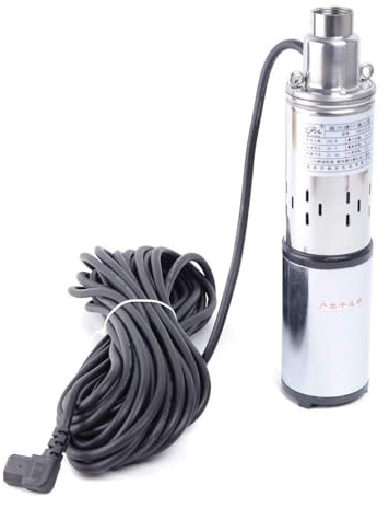 Tauchpumpe 280W Solarbetriebene 48V DC Tiefbrunnenpumpe Edestahl Brunnenpumpen 60M Lift Wasserpumpe bis 16L/Min Fördermenge Geeignet für Garten, Teich, Keller