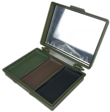 Hppsctink Maquillaje Facial, Kit Pintura Cara Camuflaje 3 Colores, Mini Kit Pintura Cara, Camuflaje con espejo, Pintura facial y corporal, face paint