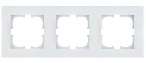 EXEN - Serie KARELL - Marco Interruptor de Pared 3-Módulos, Triple para Interruptores de Luz y Enchufes - Panel para Interruptores de Luz y Enchufes de Pared - Blanco - 224mm - K103/01E