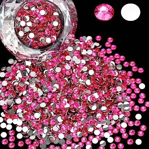 Wholesale Bulk Bags - 5000 unidades de diamantes de imitación de resina de 3 mm con parte trasera plana, redondos de rosa no termoadhesivos para uñas, vasos, tazas, adornos brillantes de bricolaje,