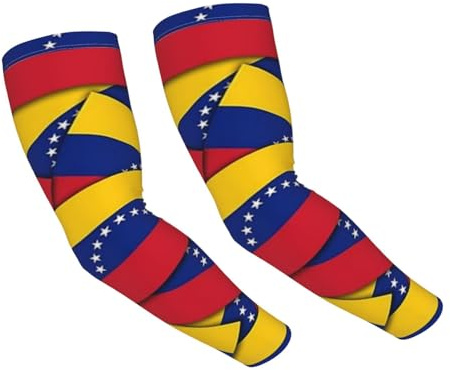 Dwerfsdf Mangas de brazo refrescantes con la bandera de Venezuela para hombres y mujeres, transpirables, para ciclismo, pesca, Bandera de Venezuela-ffffff0000000002, Talla única